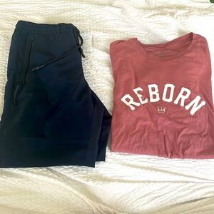 1 Reborn shirt. Size: XL. 1 ZARA jogger. Size: S.
